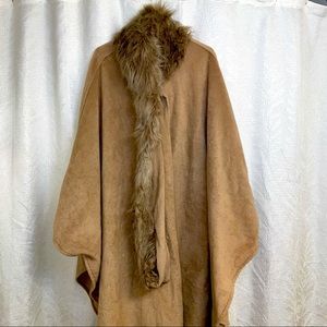 MIXIT Brown Poncho Coat Fur